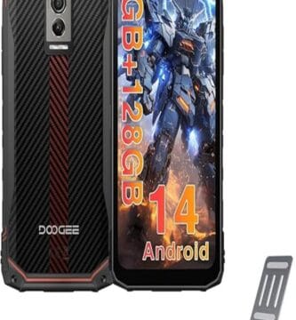 Alt text: "DOOGEE Blade 10 Rugged Phone displayed against a dramatic background, highlighting its robust design and durability. The phone is shown with a textured, impact-resistant casing, emphasizing its ruggedness and suitability for challenging environments."