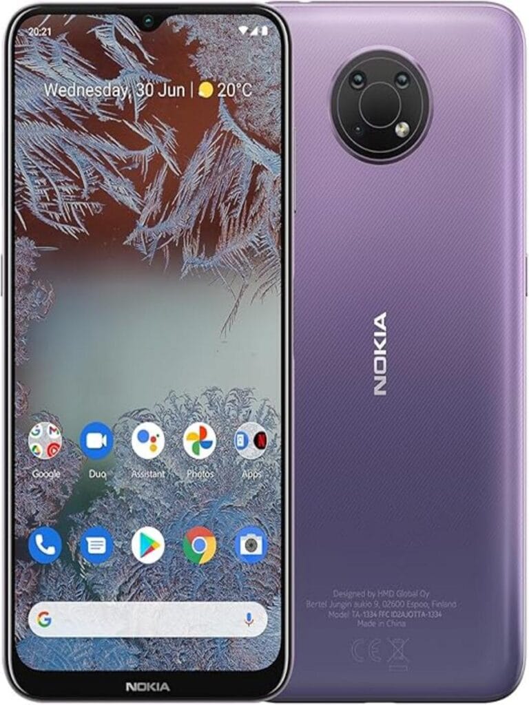 Image of the Nokia G10 Smartphone displayed against a neutral background. The phone's screen is visible, showcasing its vibrant display and user-friendly interface. The sleek, modern design features a slim profile with rounded edges. The rear camera setup is noticeable at the back, emphasizing the phone's photography capabilities. The branding "Nokia" is subtly visible on the device, highlighting its identity.