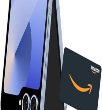 Alt text: "Image of the SAMSUNG Galaxy Z Flip6 smartphone, showcasing its sleek design and foldable display. The device is partially opened, highlighting its innovative clamshell form factor and glossy finish."