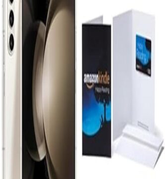 Alt text: "Illustration of the Samsung Galaxy Z Fold5, showcasing its sleek design. The phone is partially unfolded, highlighting its large, flexible screen that emphasizes versatility and innovation in mobile technology."