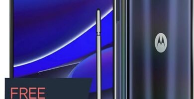 Alt text: "Moto G Stylus 5G smartphone displayed prominently against a dynamic background, highlighting its sleek design. The image conveys the phone's focus on speed and precision, showcasing its advanced features such as a stylus for enhanced productivity."