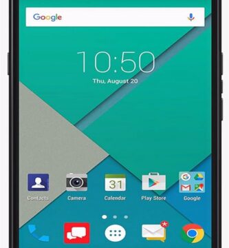 The image likely shows a BlackBerry PRIV smartphone, featuring a sleek black design with a prominent touchscreen display. The phone is positioned to highlight its compact form factor and slide-out physical keyboard, a distinctive feature of the device. The image conveys a sense of