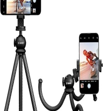 The image shows the SquidGrip Tripod, designed to elevate your photography experience. This versatile tripod features flexible, bendable legs that can wrap around various surfaces, offering maximum stability and creative angles. Its compact size makes it highly portable, ideal for