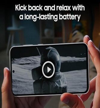 The image showcases a sleek and modern Samsung Galaxy S23 FE AI Phone, emphasizing its innovative design and advanced features. The phone's display is vibrant and edge-to-edge, highlighting its immersive experience. Its back surface features a sophisticated camera setup, undersc