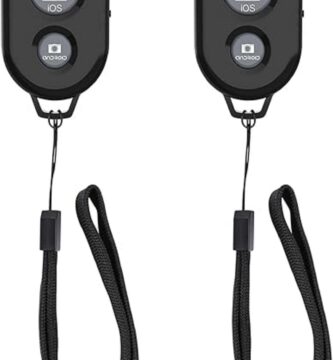 The image features the Zttopo Wireless Camera Remote, designed for capturing perfect photos with ease. The remote is sleek and compact, with a minimalist design. It's shown resting on a flat surface, highlighting its ergonomic shape and modern aesthetics. Accompanying