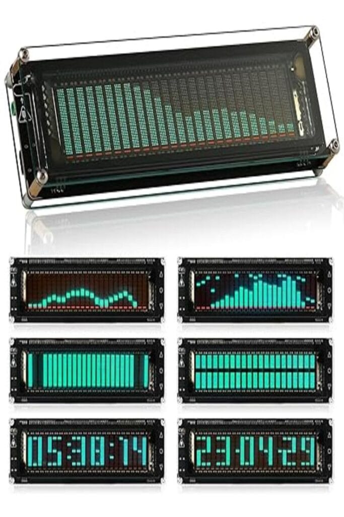 Nobsound AK2515 with vibrant spectrum display for enhanced audio experience.