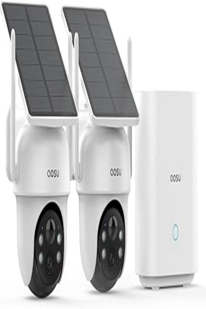 Outdoor wireless solar camera for cost-saving security with 360° coverage.