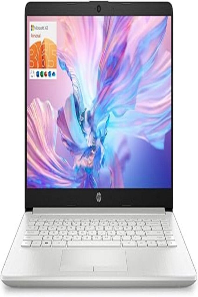 Affordable HP Laptop on a desk, ideal for students and professionals seeking efficiency.