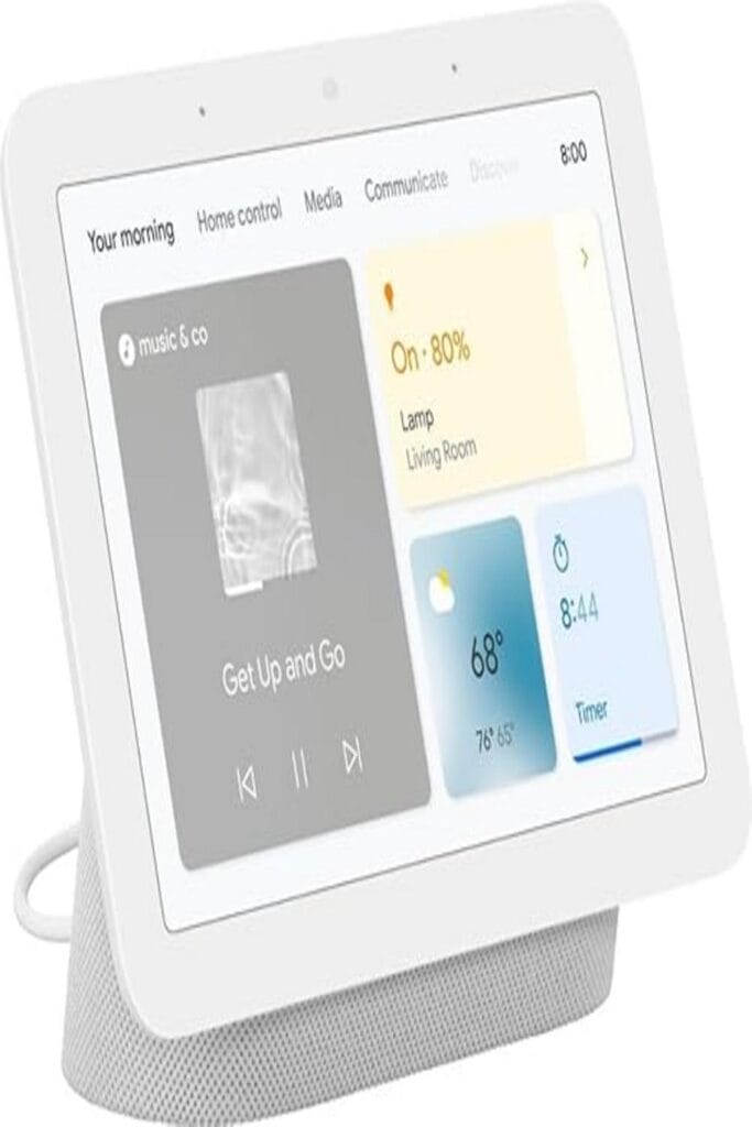 "Google Nest Hub 2nd Gen showcasing its smart features in a stylish home setting."