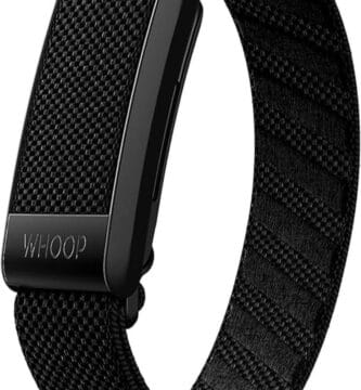 WHOOP 4.0 fitness tracker displayed with the tagline "Unlock Your Fitness Potential".