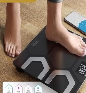 Buffer app logo on an image promoting INEVIFIT EROS Smart Scale with 10 revolutionary features.