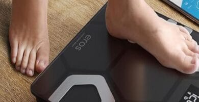 Buffer app logo on an image promoting INEVIFIT EROS Smart Scale with 10 revolutionary features.