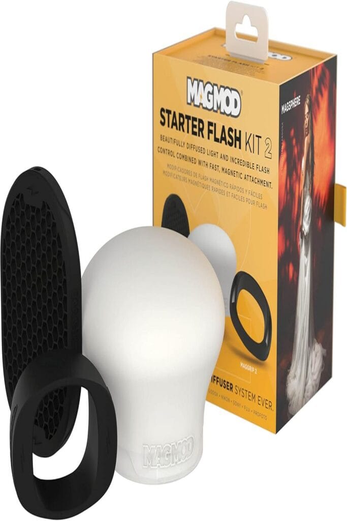 "MagMod Flash Kit with 6 Photographers' Favorite Features Displayed"