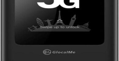 Smartphone with "GlocalMe Numen Air 5G: Your Ultimate Travel Companion" on screen.