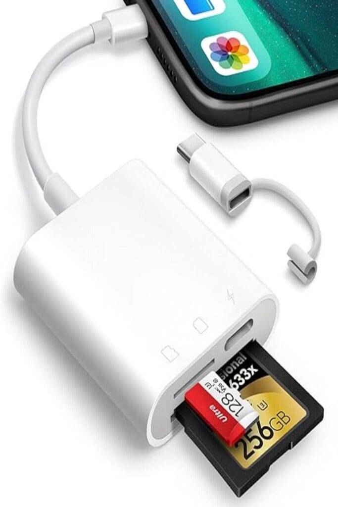 Oyuiasle SD Card Reader beside "10 Must-Have Features" title on a vibrant background.