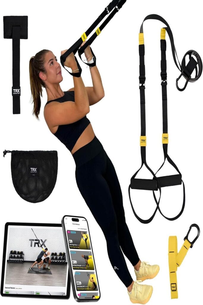 Image of TRX GO product with text "8 Reasons TRX GO Revolutionizes Fitness" on blue background.