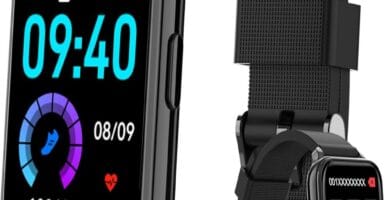 "Virozis Fitness Watch showcasing 12 transformative features for your workout routine."
