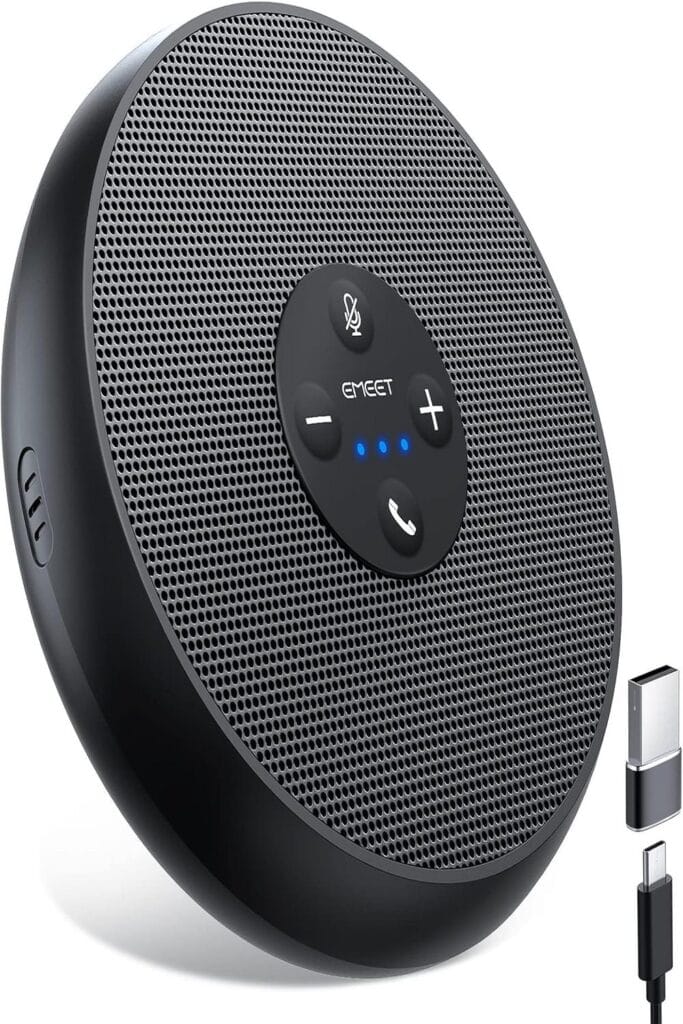 Image of EMEET M1A showcasing features to enhance virtual meetings.