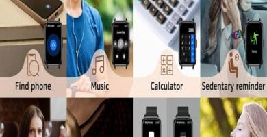 Smartwatch with a sleek design displaying a vibrant interface on its round touch screen.