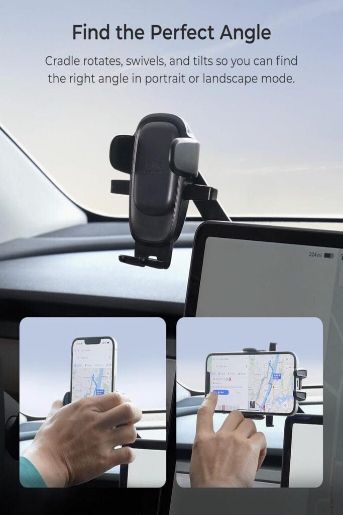 Image of iOttie One Touch 6 phone mount with a scenic road background.