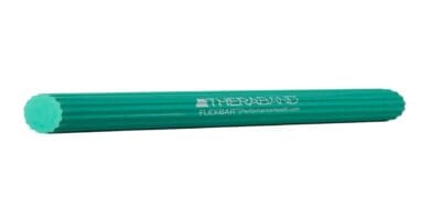 THERABAND FlexBar product box promoting pain relief and strength enhancement.