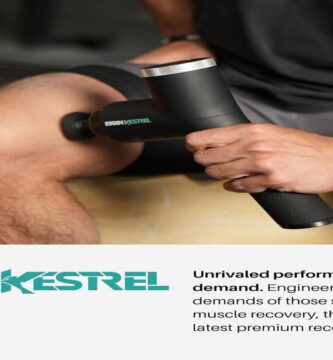 "Revolutionary massage gun for muscle recovery with 10 reasons listed next to it."