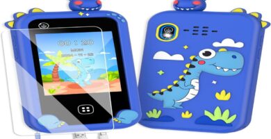 Dinosaur-themed smartphone for kids with interactive and educational features.