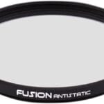 Product image of Hoya Fusion Antistatic UV Filter with text overlay listing 10 reasons to buy.