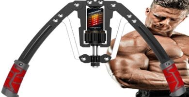 EAST MOUNT Twister Arm Exerciser promoting home workout benefits with 10 reasons listed.