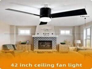 Ceiling fan with modern design and smart control features for bedroom comfort.