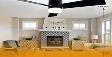 Ceiling fan with modern design and smart control features for bedroom comfort.