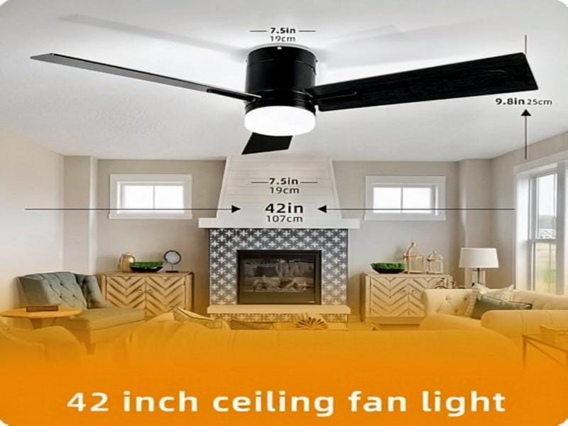 Ceiling fan with modern design and smart control features for bedroom comfort.