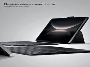 Tablet with a revolutionary keyboard case, transforming it into a versatile device.