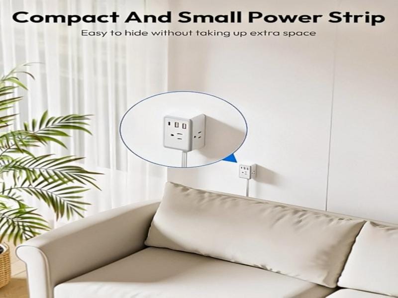 NTONPOWER Flat Extension Cord showcased on a sleek white background with highlighted features.