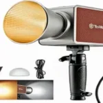 Tolifo PL-200B LED light illuminating a professional camera setup.