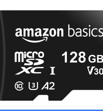 Amazon Basics microSDXC Memory Card with Full Size Adapter, A2, U3, Read Speed up to 100 MB/s, 128GB, Black