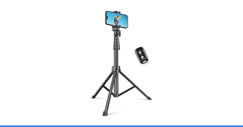SENSYNE 62" Phone Tripod, Extendable Selfie Stick with Wireless Remote