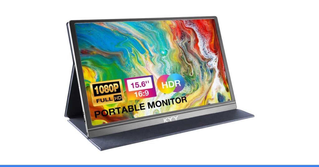 KYY Portable Monitor 15.6" 1080P Computer Monitor Screen Extender w/Cover