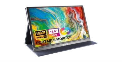 KYY Portable Monitor 15.6" 1080P Computer Monitor Screen Extender w/Cover