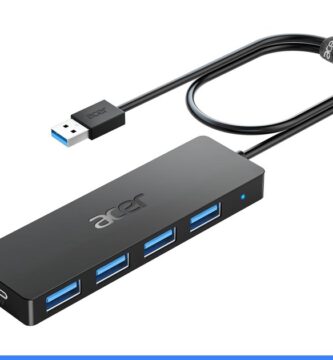 Acer USB Hub 4 Ports, Multiple USB 3.0 Hub, USBA Splitter for Laptop/PC 2FT