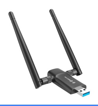 Nineplus Wireless USB WiFi Adapter for PC - 1300Mbps Dual 5Dbi Antennas 5G/2.4G WiFi Adapter for Desktop PC Laptop Windows11/10/7, Wireless Adapters for Desktop Computer Network Adapters