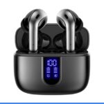 TAGRY Bluetooth Headphones True Wireless Earbuds 60H Playback LED Power Display Earphones with Wireless Charging Case IPX5 Waterproof in-Ear Ear buds with Mic for TV Smart Phone Laptop Computer Sports