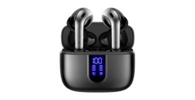 TAGRY Bluetooth Headphones True Wireless Earbuds 60H Playback LED Power Display Earphones with Wireless Charging Case IPX5 Waterproof in-Ear Ear buds with Mic for TV Smart Phone Laptop Computer Sports