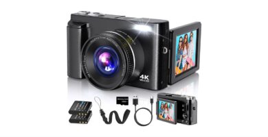 Duluvulu 4K Digital Camera for Photography Autofocus, 48MP Vlogging Camera with SD Card, 2 Batteries, 3" 180 Flip Screen, 16X Zoom