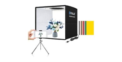 PULUZ Mini Photo Studio Light Box, Photo Shooting Tent kit, Portable Folding Photography Light Tent with CRI >95 104pcs LED Light & 6 Kinds Double-Sided Color Backgrounds for Small Size Products