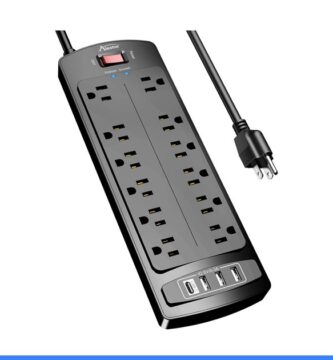 ALESTOR 6 Ft Surge Protector Power Strip with 12 Outlets and 4 USB Ports, 2700 Joules