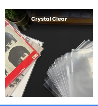 EVEO 100 Vinyl Record Sleeves Outer - Crystal Clear Outer Vinyl Sleeves LP Album Covers 12.75"x12.75" | Perfect Fit Protective 3 Mil Protection for Single & Double LPs - Archival Quality