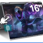 jumper Laptop 16 inch, Laptop Computer, 16GB DDR4 640GB Storage, Backlit Keyboard, Fingerprint Reader, 7000mAh, WiFi 6, 1920x1200, 360 Degree Rotation, Type-C Full Function