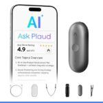 Plaud NotePin S Wearable AI Voice Recorder, Transcribe & Summarize, Black