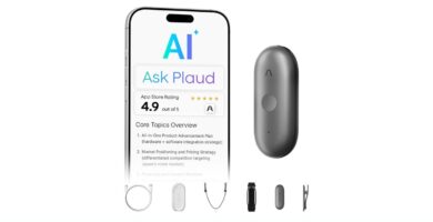 Plaud NotePin S Wearable AI Voice Recorder, Transcribe & Summarize, Black